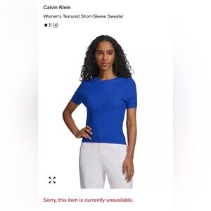 Calvin Klein Textured Crew Neck Short Sleeve Knit Sweater